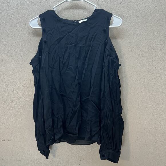 Alexie Revolve Black Cold Shoulder Dressy Career Evening Top Going Out SZ M - Picture 1 of 6